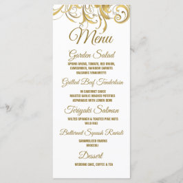 Elegant Gold  Swirls Wedding Menu