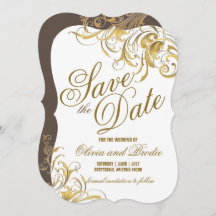 Elegant Gold  Swirls Wedding