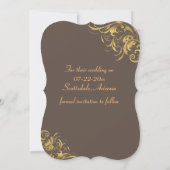 Elegant Gold  Swirls Wedding Save The Date (Achterkant)