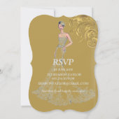 Elegant Gold  Swirls Wedding Vrijgezellenfeest Kaart (Achterkant)