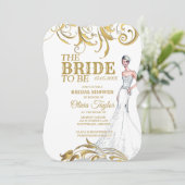 Elegant Gold  Swirls Wedding Vrijgezellenfeest Kaart (Staand voorkant)