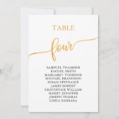 Elegant Gold Tabel Nummer 4 Zitplaatje Kaart (Achterkant)