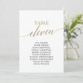 Elegant Gold Table Number 11 Seating Chart Kaart (Staand voorkant)