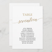 Elegant Gold Table Number 17 Seating Chart Kaart (Voorkant / Achterkant)
