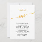 Elegant Gold Table Number 1 (zetelgrafiek) Kaart (Voorkant)