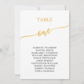 Elegant Gold Table Number 1 (zetelgrafiek) Kaart (Achterkant)