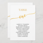 Elegant Gold Table Number 1 (zetelgrafiek) Kaart (Voorkant / Achterkant)