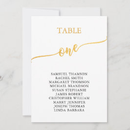 Elegant Gold Table Number 1 (zetelgrafiek) Kaart