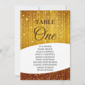 Elegant Gold Table Number 1 (zetelgrafiek) Kaart (Achterkant)
