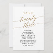 Elegant Gold Table Number 23 Seating Chart Kaart (Achterkant)