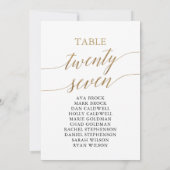 Elegant Gold Table Number 27 Seating Chart Kaart (Achterkant)