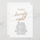 Elegant Gold Table Number 28 Seating Chart Kaart (Voorkant / Achterkant)
