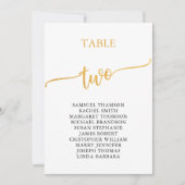 Elegant Gold Table Number 2 (Zitplaatje) Kaart (Voorkant)