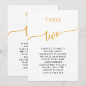 Elegant Gold Table Number 2 (Zitplaatje) Kaart (Voorkant / Achterkant)