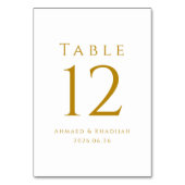 Elegant Gold Table Number Card Kaart (Voorkant)