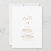 Elegant Gold Table Number Kaart (Voorkant)