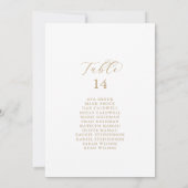 Elegant Gold Table Number Kaart (Achterkant)