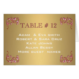 Elegant Gold Table number sjabloon bruiloft