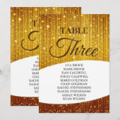 Elegant Gold Table Nummer 3 Driezetschema Kaart (Voorkant / Achterkant)