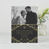 Elegant Gold Tarot Kaart Wedding Photo Card (Staand voorkant)