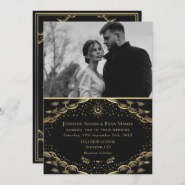 Elegant Gold Tarot Kaart Wedding Photo Card