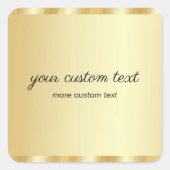 Elegant Gold Template Handwritten Your Custom Text Vierkante Sticker (Voorkant)