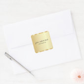 Elegant Gold Template Handwritten Your Custom Text Vierkante Sticker (Envelop)