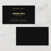 Elegant Gold Text Font Chic Black Modern Plain Visitekaartje (Voorkant / Achterkant)