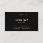 Elegant Gold Text Font Chic Black Modern Plain Visitekaartje (Voorkant)