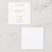 Elegant Gold Text Font Modern Simple Sjabloon Vierkante Visitekaartje (Voorkant / Achterkant)