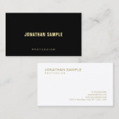 Elegant Gold Text Font Simple Sjabloon Moderne Visitekaartje (Voorkant / Achterkant)