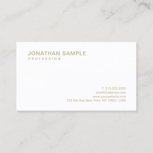 Elegant Gold Text Font Simple Sjabloon Moderne Visitekaartje (Achterkant)