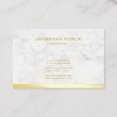 Elegant Gold Text Marble Sjabloon Professional Visitekaartje (Achterkant)