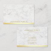 Elegant Gold Text Marble Sjabloon Professional Visitekaartje (Voorkant / Achterkant)