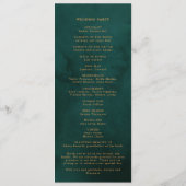 Elegant Gold Text met Green Background Wedding Programmakaart (Achterkant)