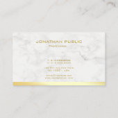 Elegant Gold Text Name Marble Sjabloon Moderne Visitekaartje (Achterkant)