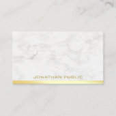 Elegant Gold Text Name Marble Sjabloon Moderne Visitekaartje (Voorkant)