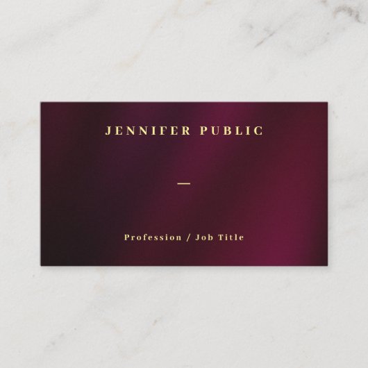 Elegant Gold Text Professional Luxe Premium Thick Visitekaartje (Voorkant)
