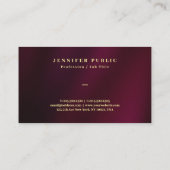 Elegant Gold Text Professional Luxe Premium Thick Visitekaartje (Achterkant)