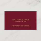 Elegant Gold Text Professional Rich Burgundy Red Visitekaartje (Voorkant)