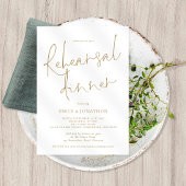 Elegant Gold Text Wedding Rehearsal Dinner Kaart