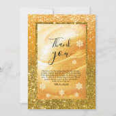 Elegant Gold Thank You Card | Glitter and Pearl Kaart (Voorkant)