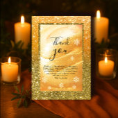 Elegant Gold Thank You Card | Glitter and Pearl Kaart