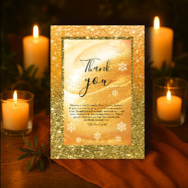 Elegant Gold Thank You Card | Glitter and Pearl Kaart