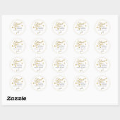 Elegant Gold Thank You Heart Wedding  Favor Ronde Sticker (Vel)