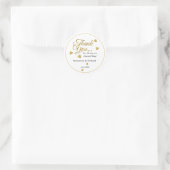 Elegant Gold Thank You Heart Wedding  Favor Ronde Sticker (Tas)