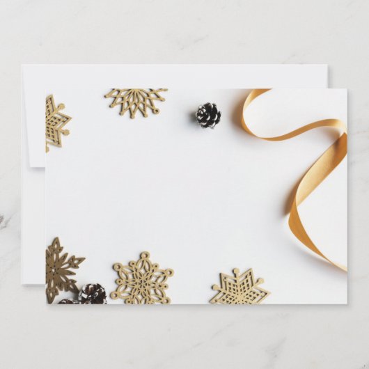 Elegant Gold Thete Kerstmis Kaart (Achterkant)