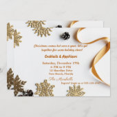 Elegant Gold Thete Kerstmis Kaart (Voorkant / Achterkant)