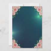 Elegant Gold Tiara Floral Rozen Quinceañera Kaart (Achterkant)