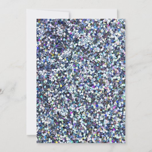 Elegant Gold Tiara, Sequins Diamonds Quinceanera Kaart (Achterkant)